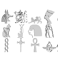 Egyptian Themed Hanging Pendants Featuring Anubis Sphinx Nefertiti Cat And Ankh Symbols