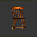 Traditional Wooden Chair With Spindle Back Red Finish And Sturdy Legs