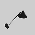 Modern Black Wall Lamp With Adjustable Arm And Cone Shade Design 3d model