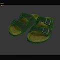 Leather Sandals With Cork Sole And Metal Buckles For Daily Casual Wear