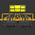 Yellow Farm Seeder Machinery With Multiple Wheels And Top Fertilizer Tank