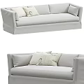 Modern Light Gray Two-seater Sofa With Soft Fabric And Decorative Pillows 3d model