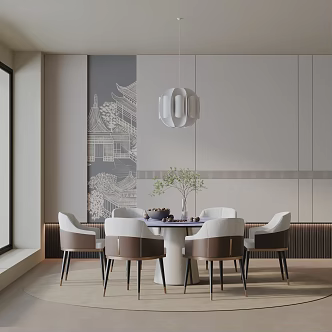 Modern dining table 3d model