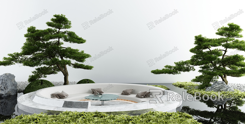 New Chinese Landscape Sick Courtyard Waterscape Sick model