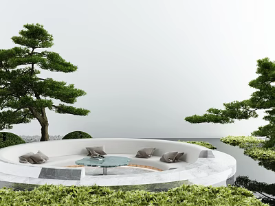 New Chinese Landscape Sick Courtyard Waterscape Sick 3d model