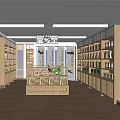Spacious Bright Homeland Specialty Store Interior With Wooden Shelves And Displayed Local Products