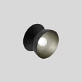 Modern Black And Gold Wall Sconce With Circular Metallic Shade And White Bulb