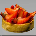 Fresh Strawberry Tart With Buttery Crust And Sliced Berries On Top
