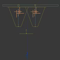 Modern Geometric Chandelier Design With Gold And Black Metal Cross Frame Structure
