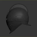 Medieval Style Metal Helmet With Visor Rivets And Classic Design Details