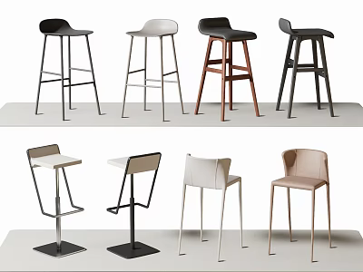 Stylish Modern Bar Stools With Various Designs And Different Color Options 3d model