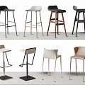 Stylish Modern Bar Stools With Various Designs And Different Color Options 3d model