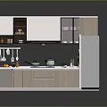 Modern Kitchen Interior With Wooden Cabinets White Island Counter And Stainless Steel Appliances