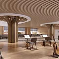 Modern Music Room With Guitars Piano And Wooden Ceiling Columns