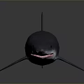 Grey Shark 3D Render On Dark Background With Streamlined Body And Sharp Teeth