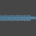 Game Character Exploring Futuristic Sci Fi Spaceship Corridor With Blue Lighting And Metal Structures