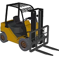 Industrial Forklift With Yellow Body Black Cab Forks And Tires