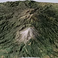 3D Rendered Mountain Landscape With Lush Green Vegetation And White Snowy Peak