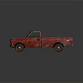 Rusty Red Vintage Truck With Weathered Exterior And Classic Design