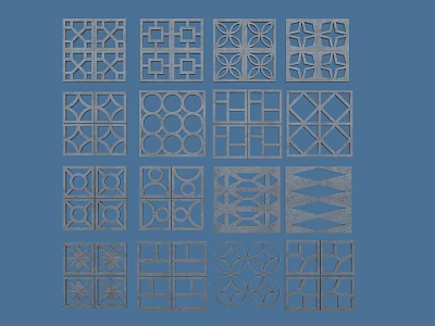 Lattice Windows Various Intricate Decorative Patterns With Traditional Ornamental Grilles And Designs 3d model
