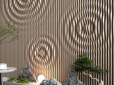 Lianyan wave modeling wall new Chinese style interior landscape model