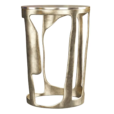 Modern Metal Side Table with Unique Cutout Design and Sleek Artistic Lines 3d model
