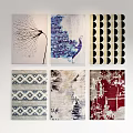 Stylish Square Carpets Featuring Diverse Natural Geometric And Abstract Art Patterns 3d model