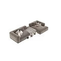 Modern Comfortable Upholstered Double Sofa With Decorative Pillows And Multiple Stylish Fabric Color Choices