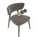Modern Accent Chair With Light Beige Fabric Seat And Wooden Legs Design