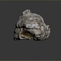 Stone Wood Animal Head Sculpture Crafted From Natural Materials With Artistic Design