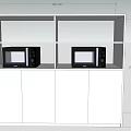Detailed Kitchen Cabinets Design With Dimensions And Microwave Storage Compartments 3d model