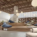 modern library 3d model