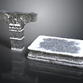 Artistic Stone Sculpture Carving With Decorative Pillar And Square Base Texture Design