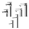 Modern Bathroom and Kitchen Faucets with Various Designs Chrome Finish for Home Use