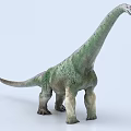Realistic Dinosaur Figure With Long Neck And Tail Green Gray Skin Standing On Light Background