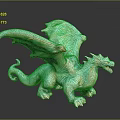 Game And Movie Fantasy Dragon Character With Turquoise Spread Wings Detailed Scales Sharp Claws