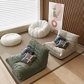 Lazy Sofa Caterpillar Lazy Sofa Pillow Grille Background Wall Decorative Painting 3d model