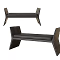 Stylish Modern Wooden Frame Bench with Dark Cushion and Contemporary Design