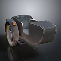 Vintage Black Motorcycle Sidecar With Classic Seat And Metal Wheel Design Structure