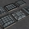 Various Glass Skylight Structures With Modern Design And Transparent Panels 3d model