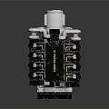 Detailed High Quality Automotive Engine With Cylinders Fan And Mechanical Components