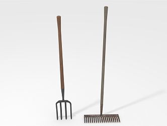 Modern rake farm implements 3d model