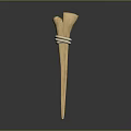 Handcrafted Wooden Weapon Featuring Sharp Pointed Tip And Rope Wrapped Handle 3d model