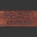 Red Wooden Carved Box Decorative Ornament Set with Intricate Patterns for Home Decor