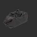 Black Leather Duffel Bag With Sturdy Straps And Top Handles For Travel