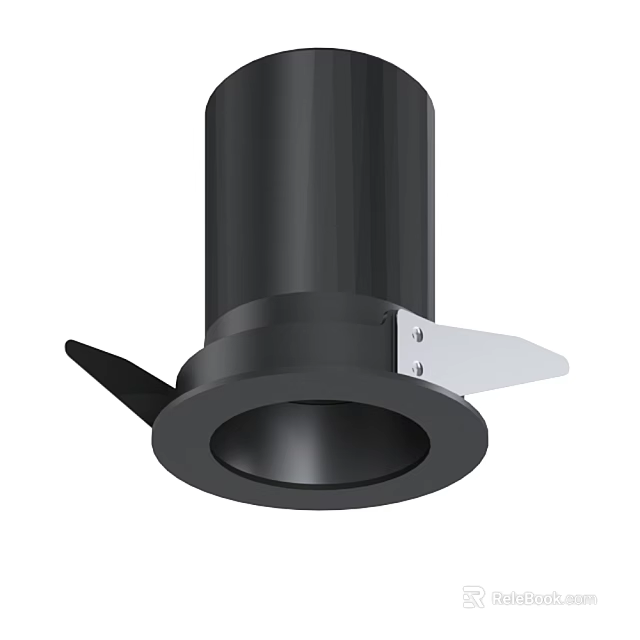 Black Modern Recessed Downlight Spotlight With Metal Construction And Adjustable Bracket 3d model