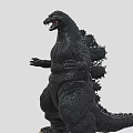 Godzilla Game Movie Character Featuring Black Scaly Skin Open Mouth and Dorsal Fins
