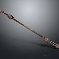 Ornate Dragon Decorated Long Handle Weapon With Intricate Metal Texture