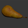 Fresh Ripe Orange And Yellow Pear With Speckled Skin On Dark Background