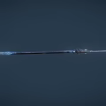 Fantasy Decorative Weapon With Blue Luminous Glow And Intricate Metal Design Details